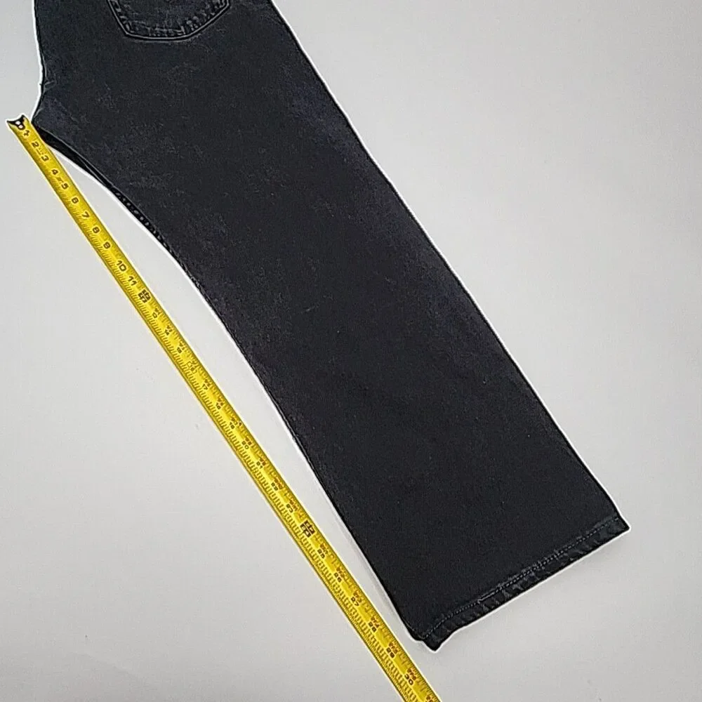 Levi's 505 Denim Jeans Black Wash Men Sz 42 x 30 Red Tab Cotton Regular Fit Zip